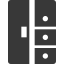 Icon of a wardrobe with one door and 3 drawers